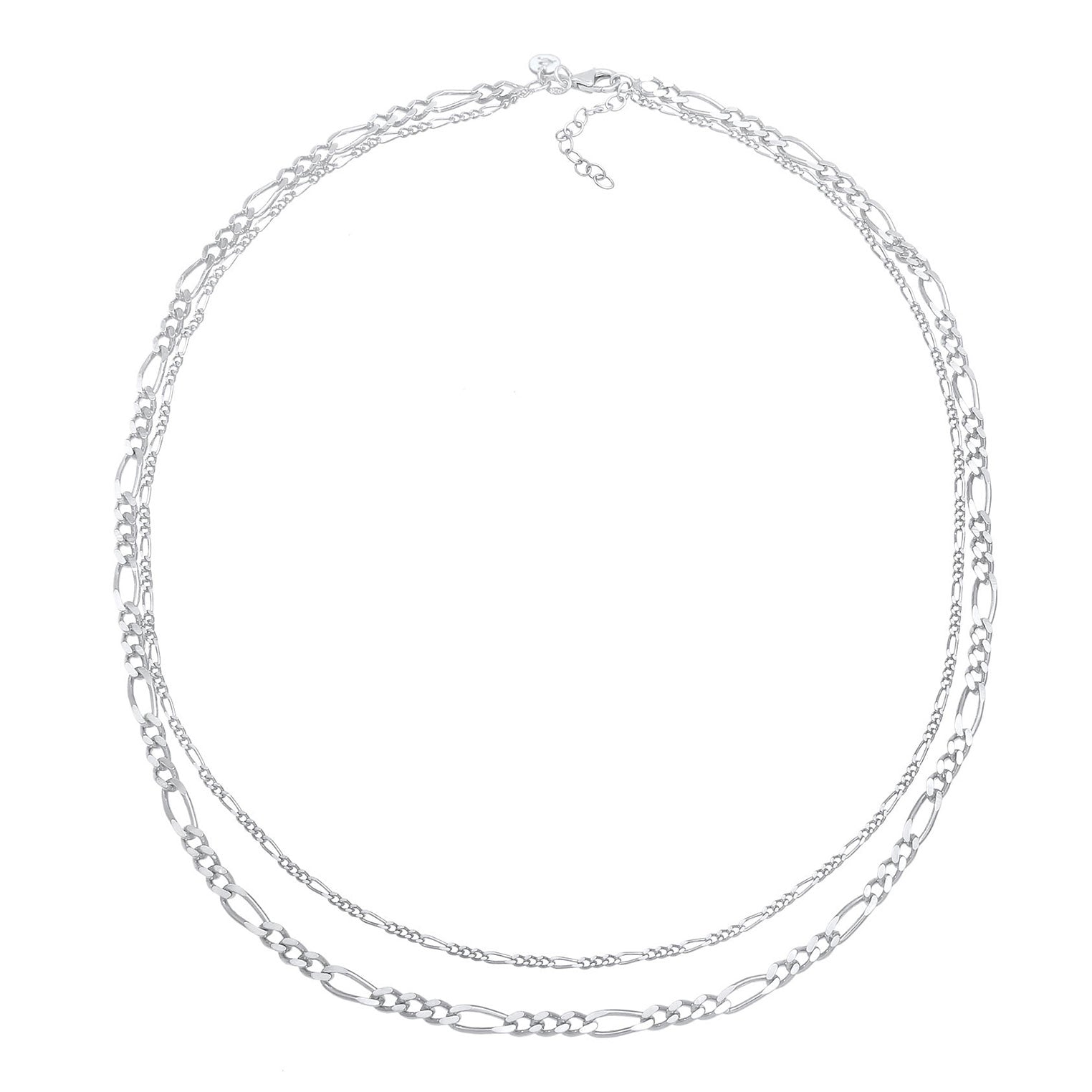 Silber - Elli PREMIUM | Figaro-Layer-Halskette | 925er Sterling Silber