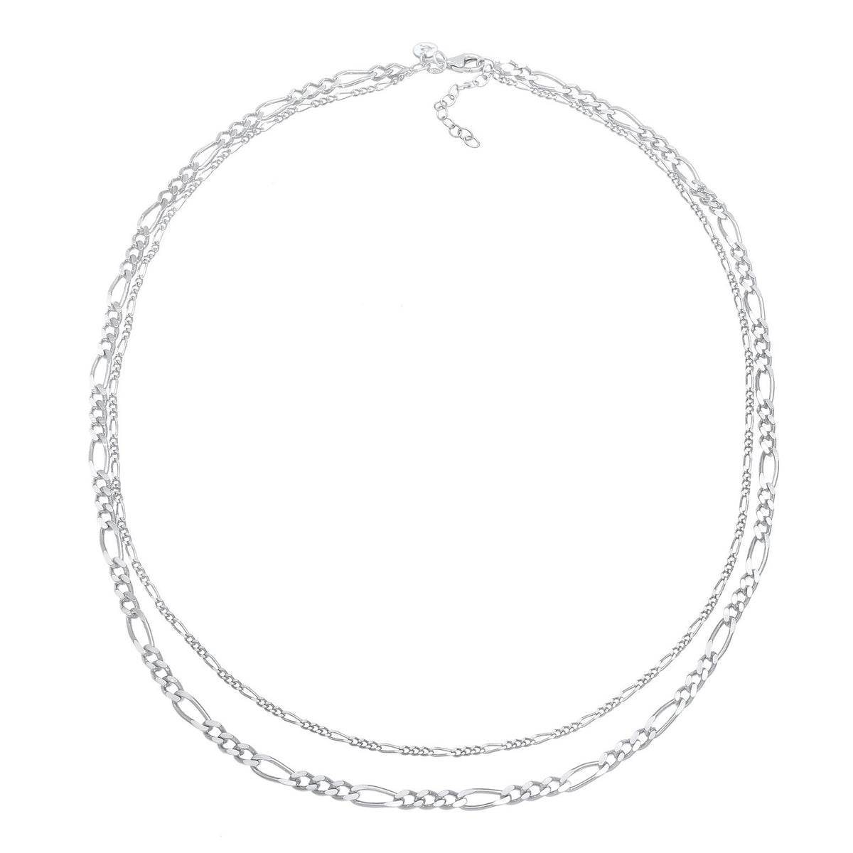 Silber - Elli PREMIUM | Figaro-Layer-Halskette | 925er Sterling Silber