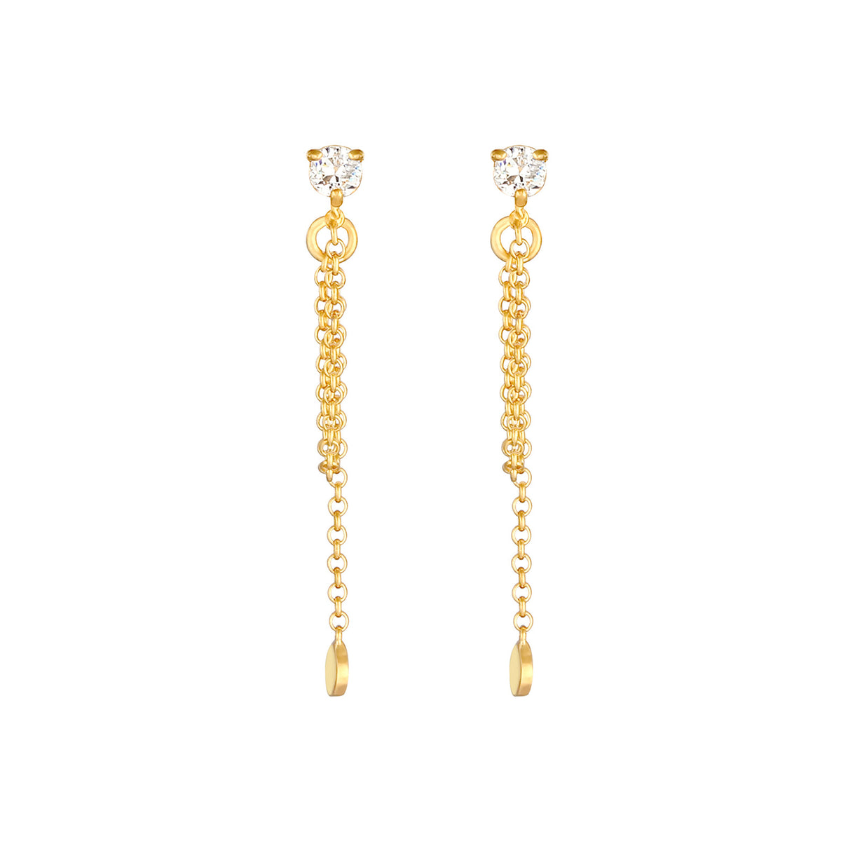 Gold - Elli | Ohrhänger Ear Chain | Mit Kristallen von Swarovski® (Weiß) | 925 Sterling Silber vergoldet