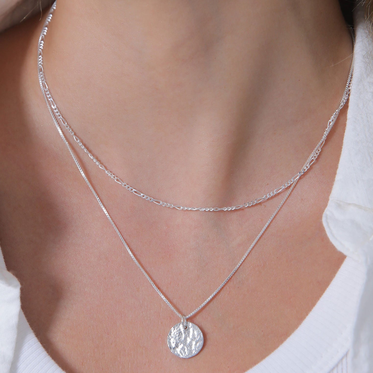 Layered coin deals necklace silver