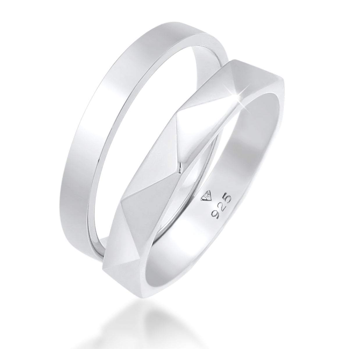 Silber - Elli | Ringset Geo | 925er Sterling Silber