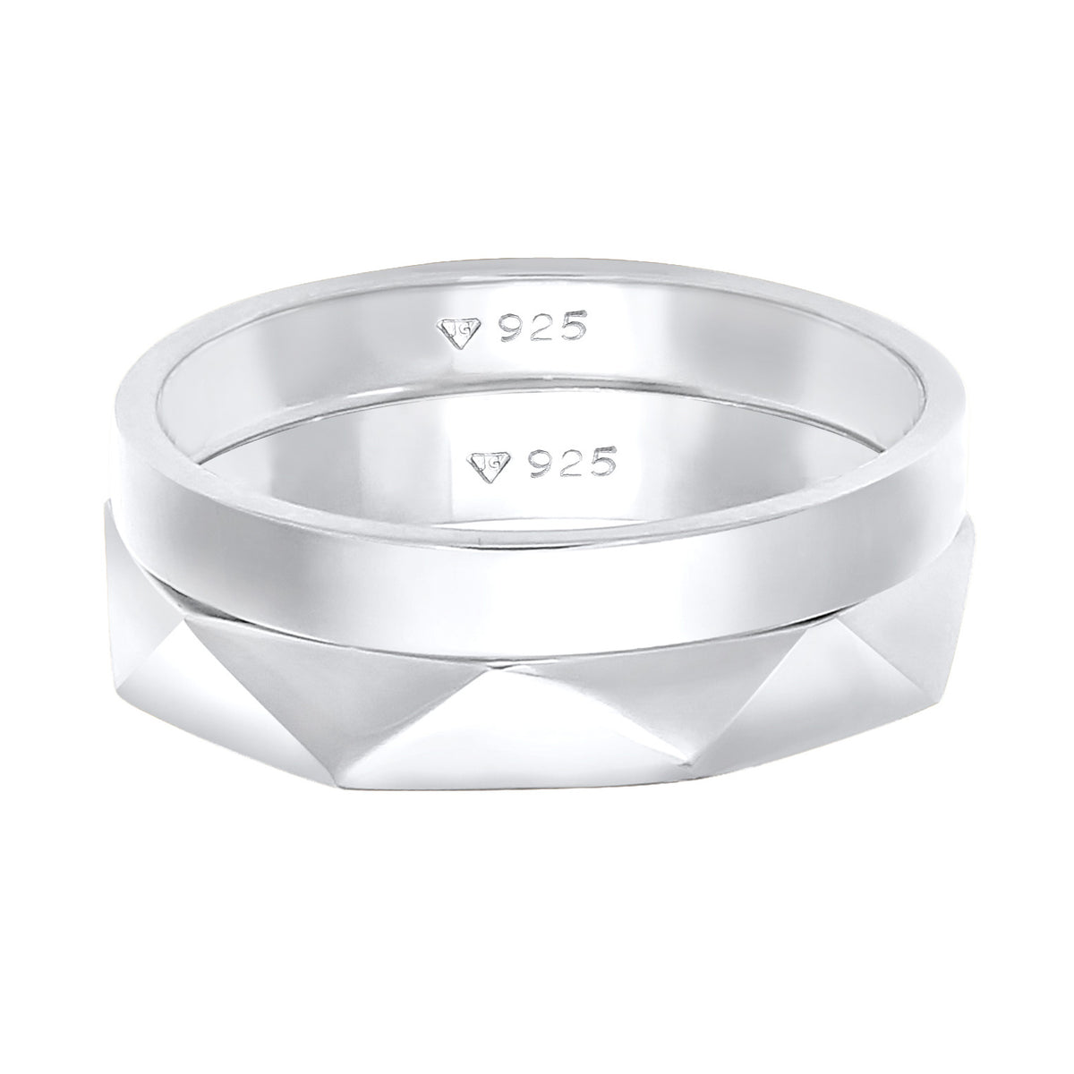 Silber - Elli | Ringset Geo | 925er Sterling Silber