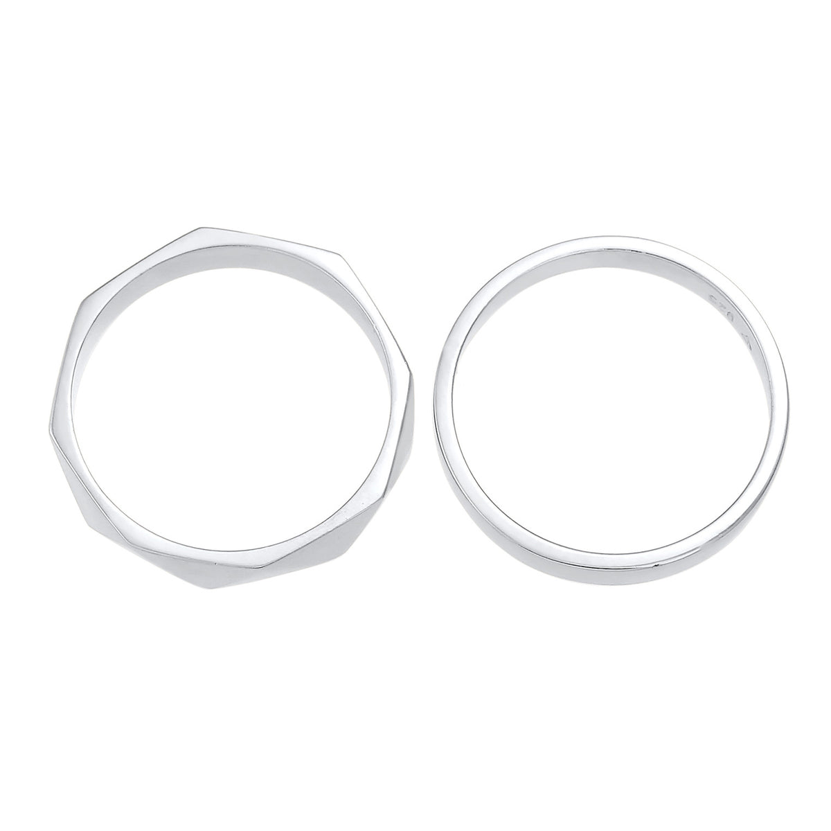 Silber - Elli | Ringset Geo | 925er Sterling Silber