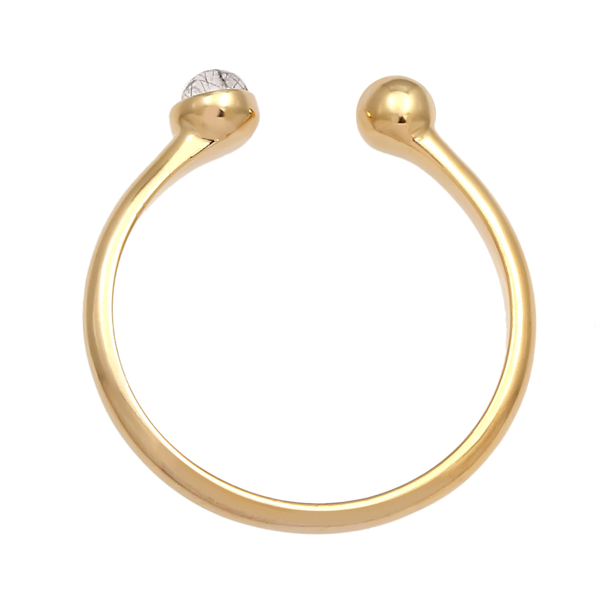 Gold - Elli | Ring | Quarz ( Transparent ) | 925 Sterling Silber vergoldet