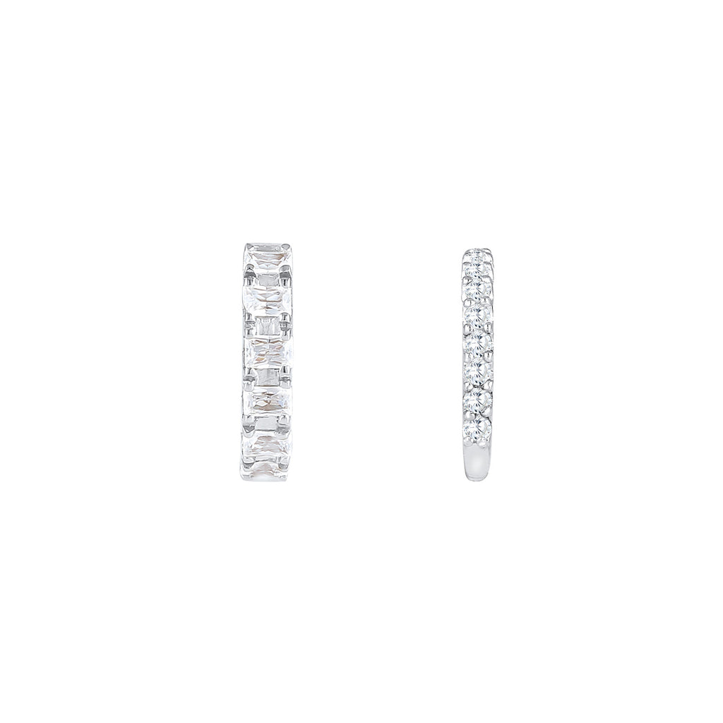 Silber - Elli PREMIUM | Earcuff | Zirkonia ( Weiß ) | 925er Sterling Silber