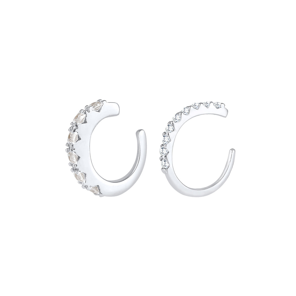 Silber - Elli PREMIUM | Earcuff | Zirkonia ( Weiß ) | 925er Sterling Silber