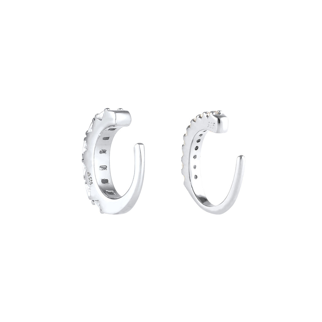 Silber - Elli PREMIUM | Earcuff | Zirkonia ( Weiß ) | 925er Sterling Silber