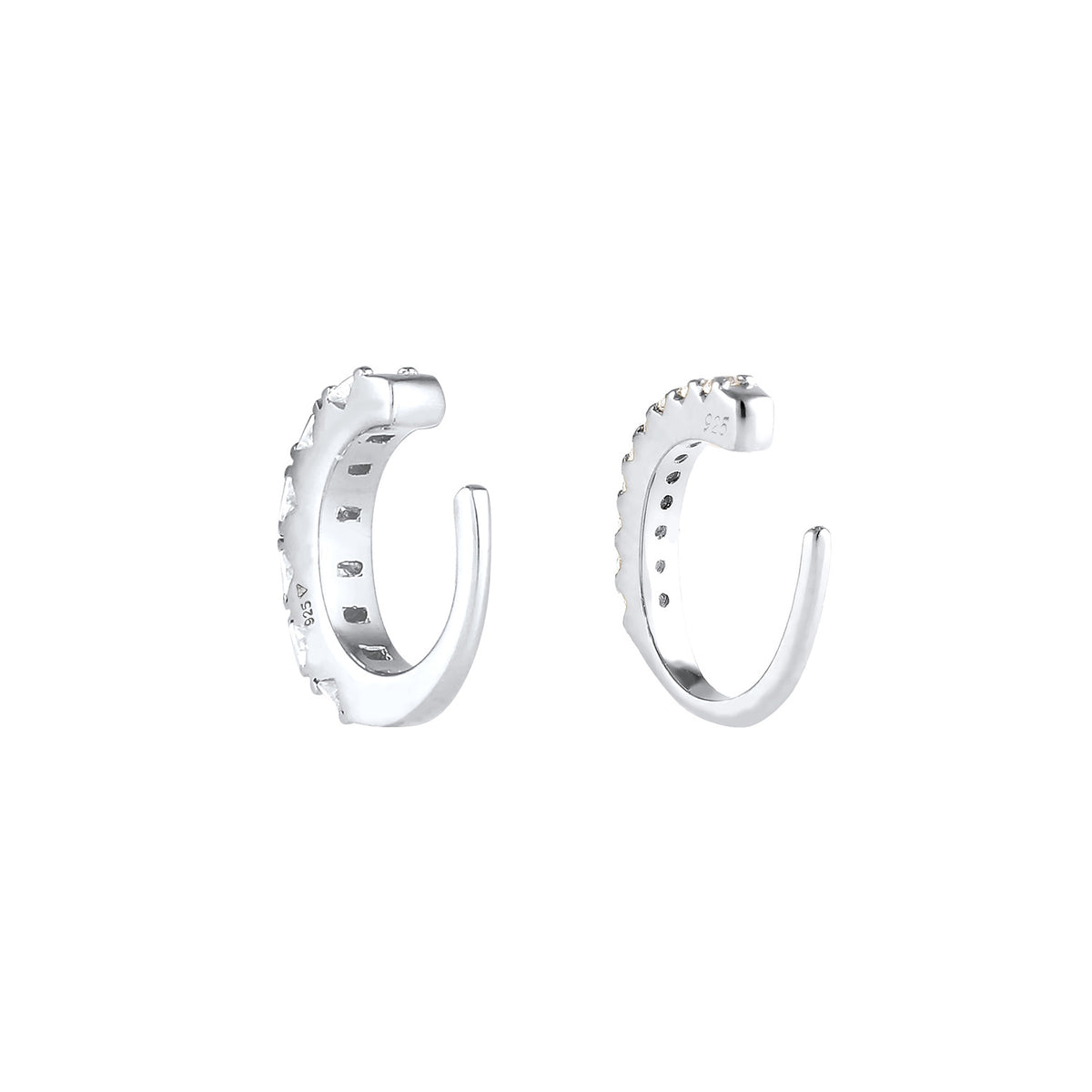 Silber - Elli PREMIUM | Earcuff | Zirkonia ( Weiß ) | 925er Sterling Silber