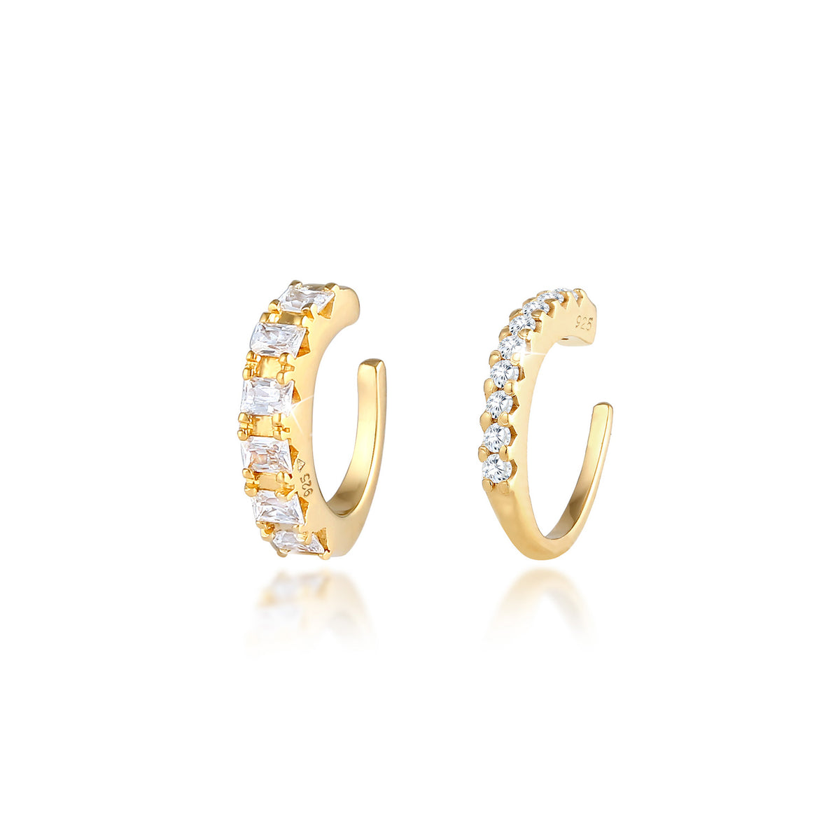 Gold - Elli PREMIUM | Earcuff | Zirkonia ( Weiß ) | 925 Sterling Silber vergoldet