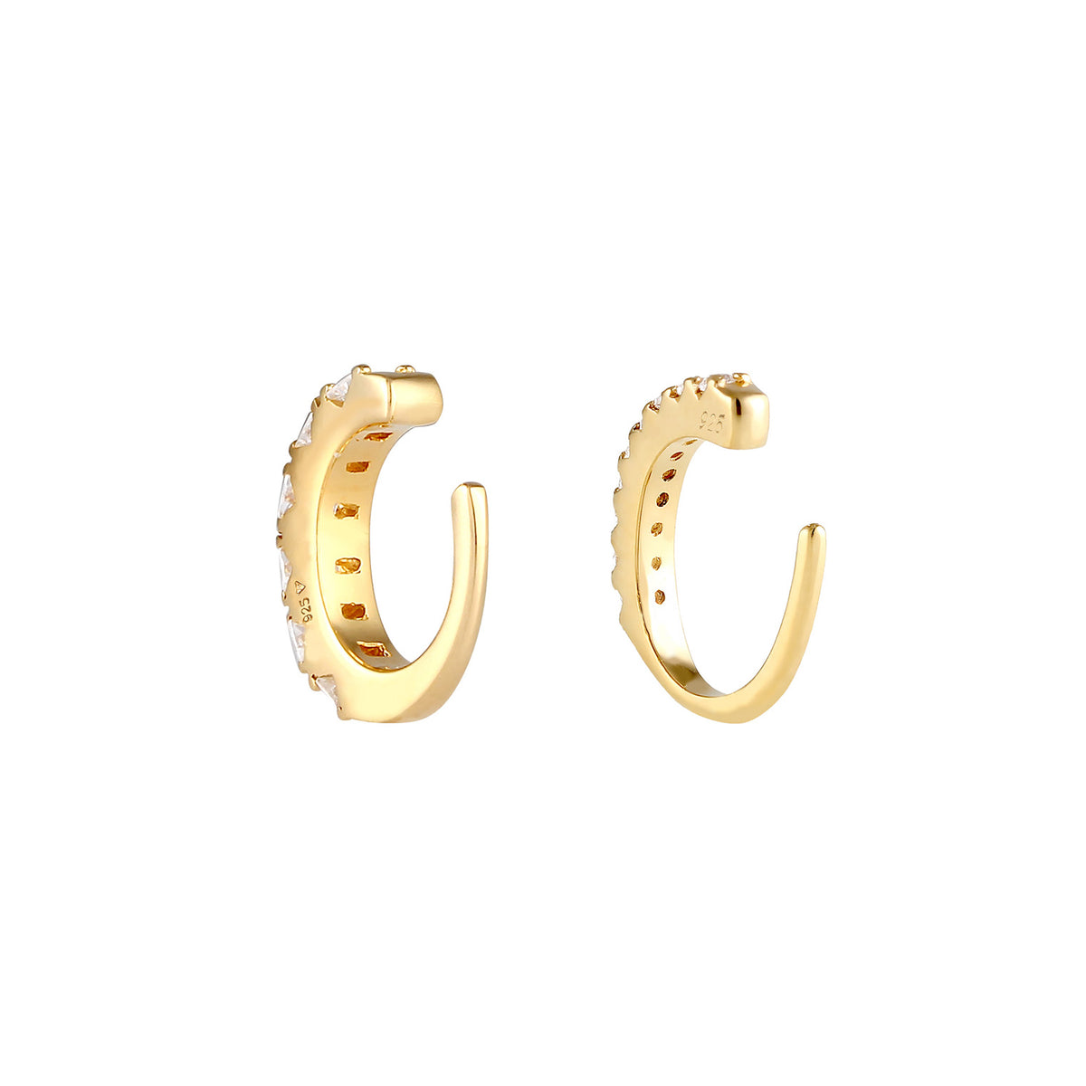 Gold - Elli PREMIUM | Earcuff | Zirkonia ( Weiß ) | 925 Sterling Silber vergoldet