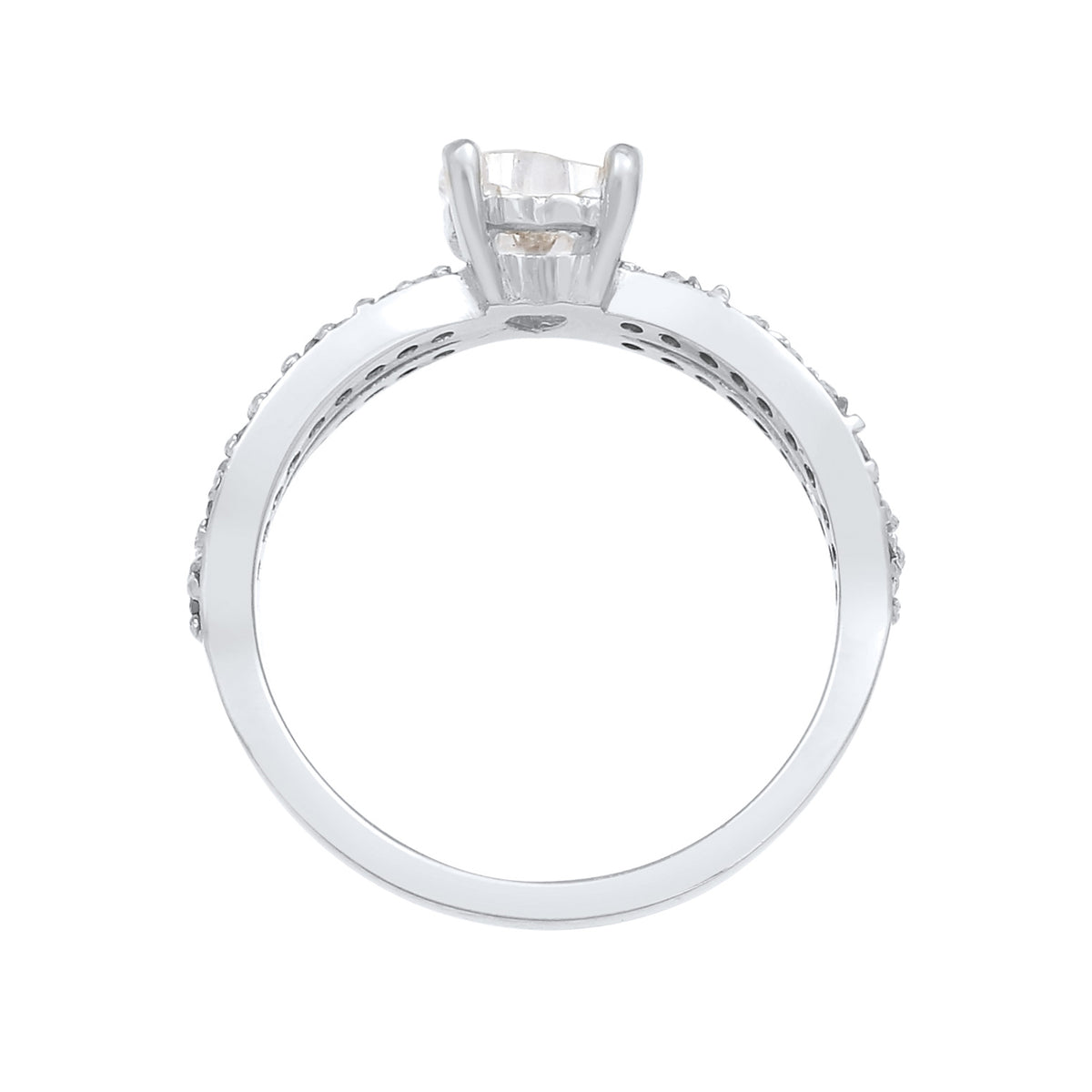Silber - Elli | Ring Herz | Zirkonia ( Weiß ) | 925er Sterling Silber