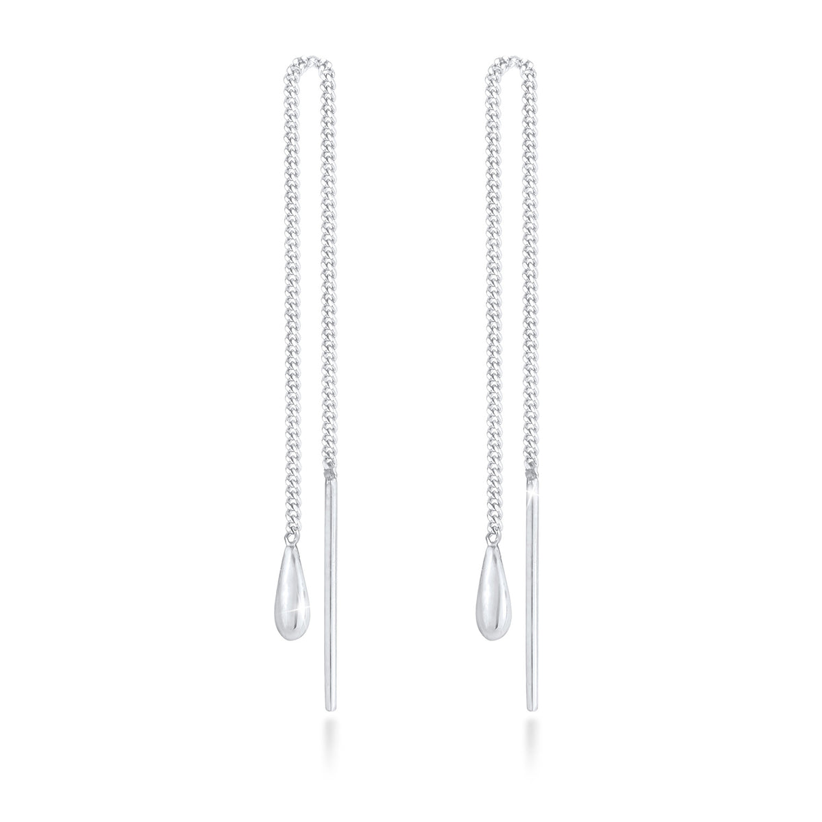 Silber - Elli | Ohrhänger Chain Tropfen | 925er Sterling Silber