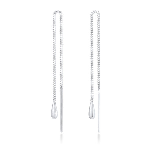 Silber - Elli | Ohrhänger Chain Tropfen | 925er Sterling Silber