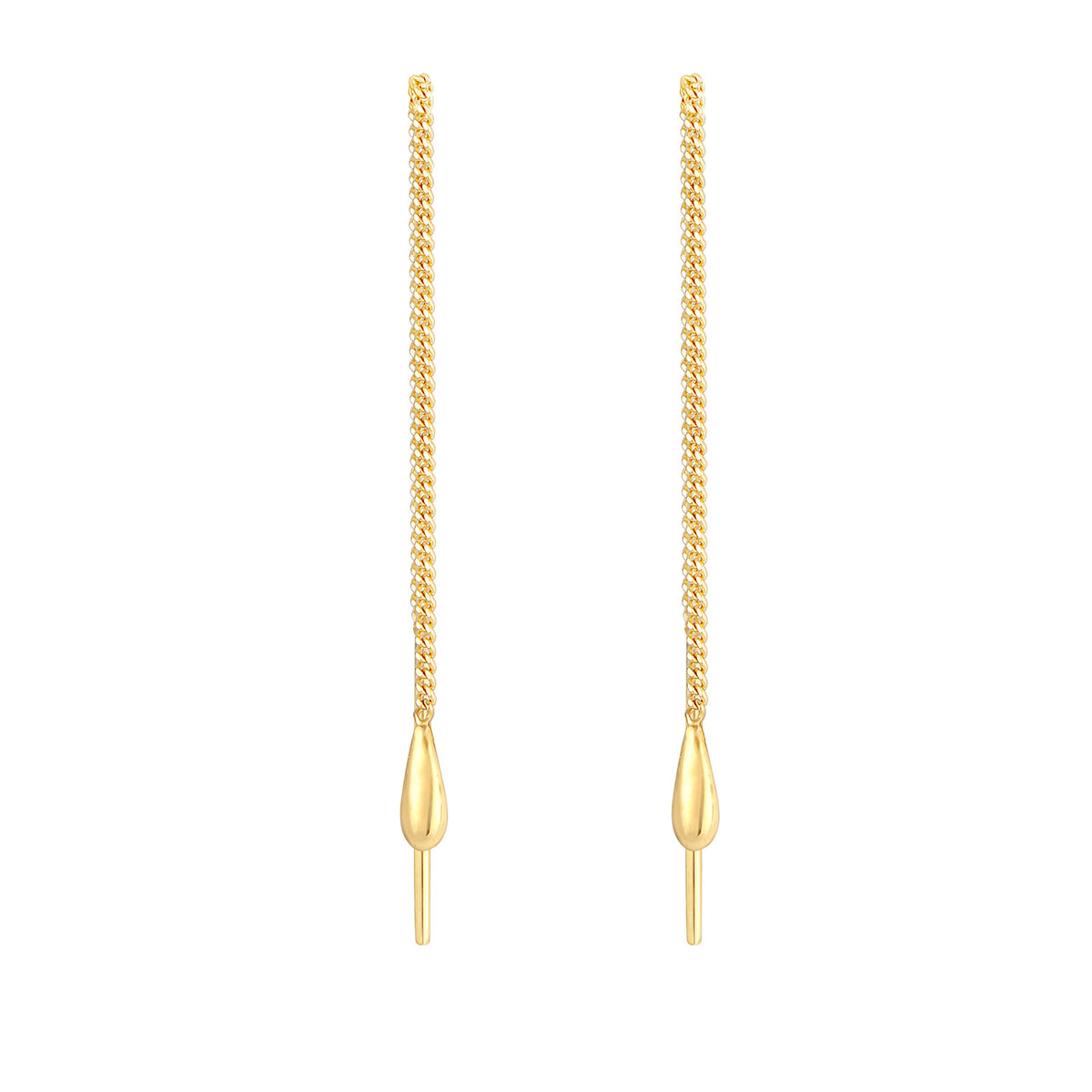 Gold - Elli | Ohrhänger Chain Tropfen | 925 Sterling Silber vergoldet