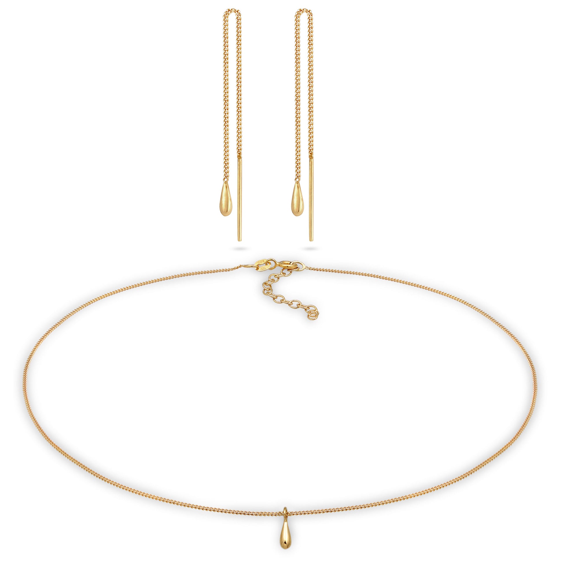 Teardrop Anhänger-Ohrringe & Halskette Schmuck Set