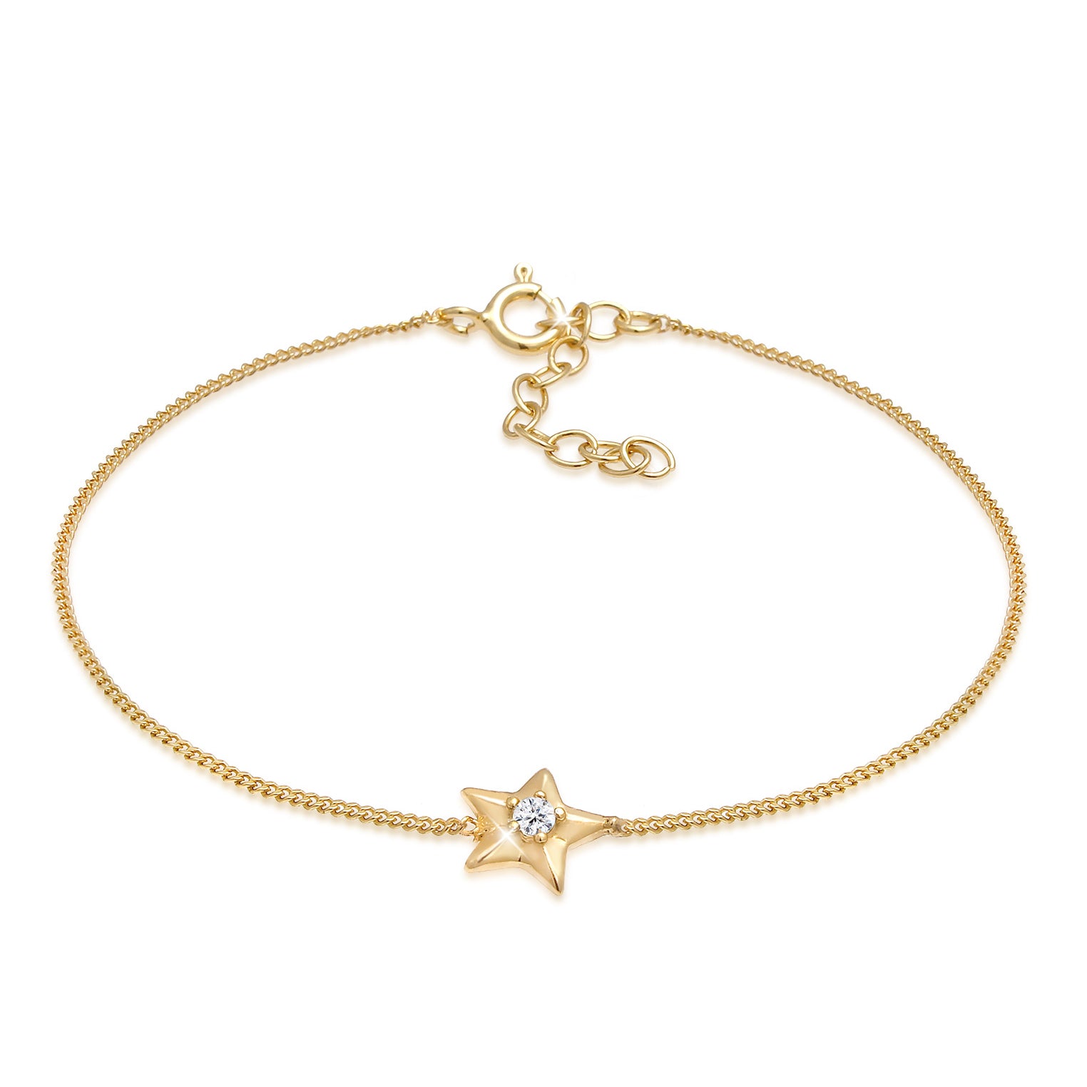 Gold - Elli | Armband Astro | Mit Kristallen von Swarovski® (Weiß) | 925 Sterling Silber vergoldet