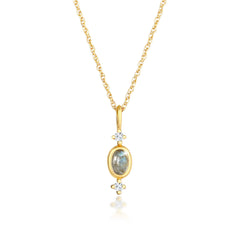Gold - Elli PREMIUM | Halskette Anhänger | Topas (Weiß) | 925 Sterling Silber vergoldet