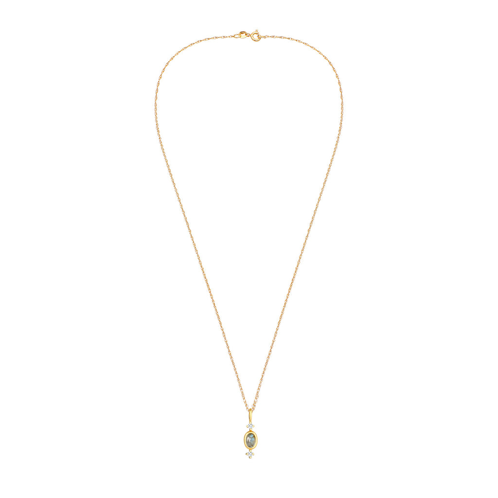 Gold - Elli PREMIUM | Halskette Anhänger | Topas (Weiß) | 925 Sterling Silber vergoldet