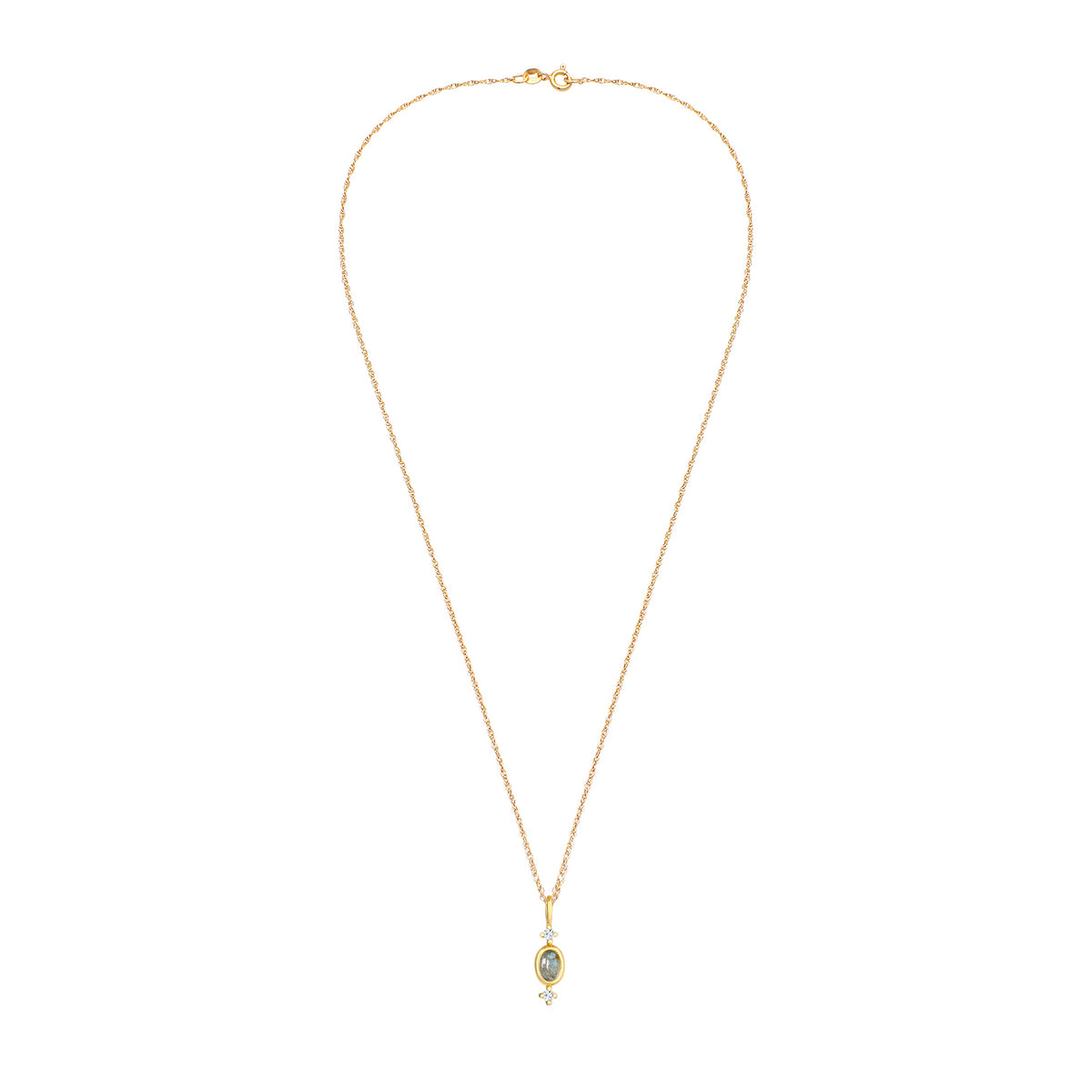 Gold - Elli PREMIUM | Halskette Anhänger | Topas (Weiß) | 925 Sterling Silber vergoldet