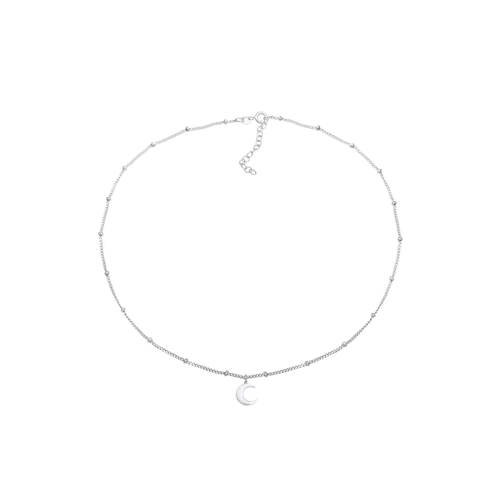 Silber - Elli | Kugel-Choker Halbmond | 925er Sterling Silber
