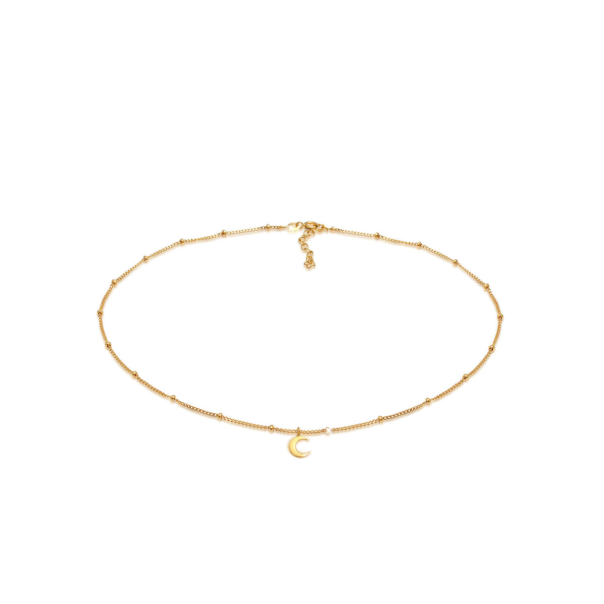 Gold - Elli | Kugel-Choker Halbmond | 925 Sterling Silber Vergoldet
