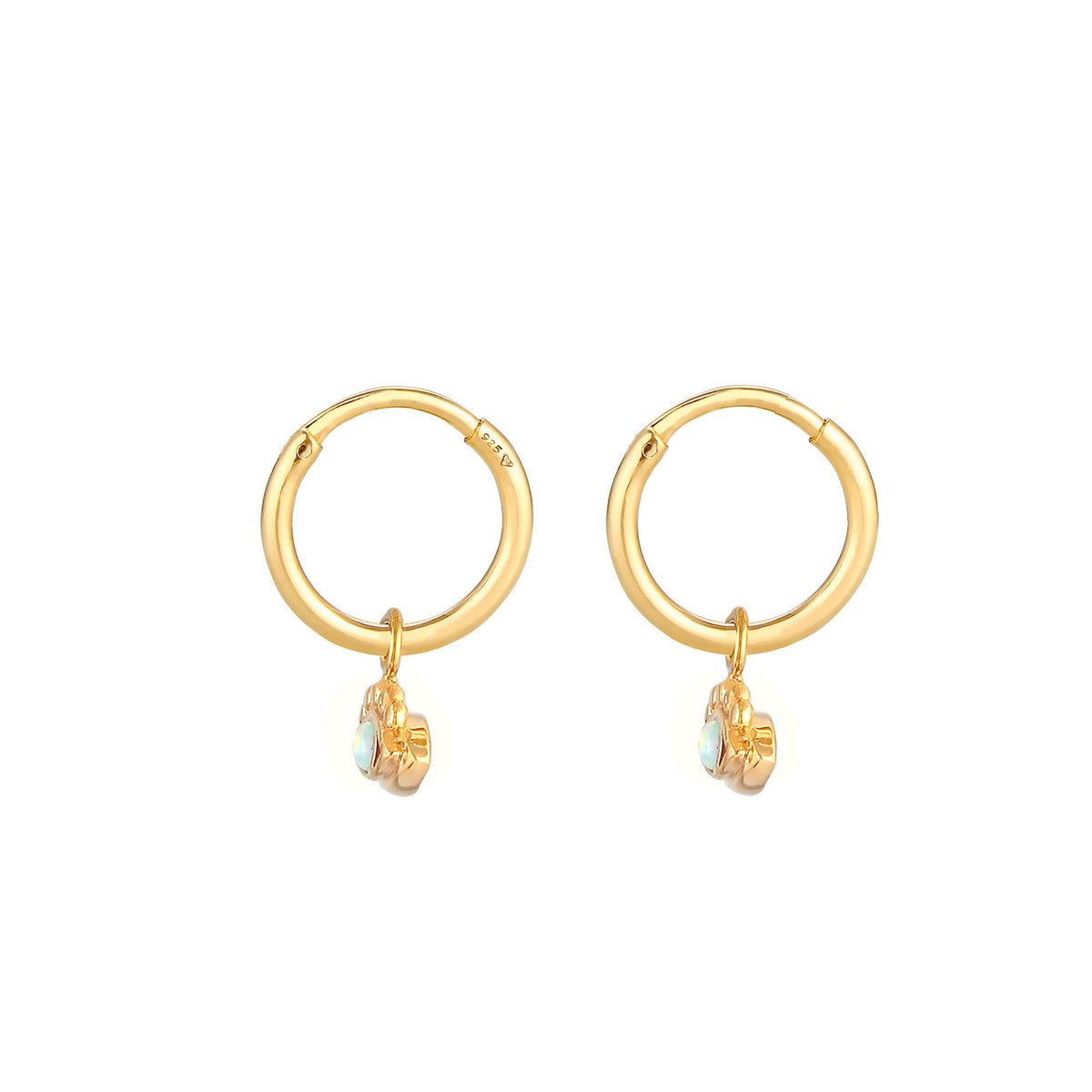 Gold - Elli | Ohrhänger Evil Eye | Opal ( Weiß ) | 925 Sterling Silber vergoldet