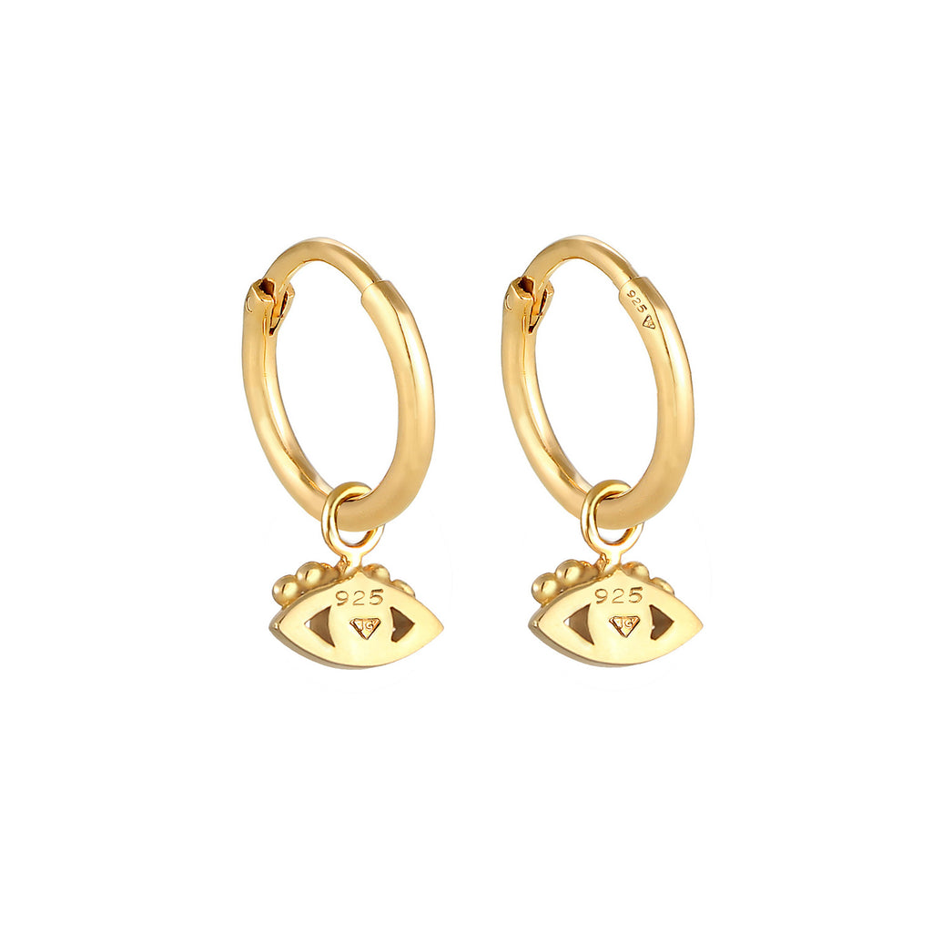 Gold - Elli | Ohrhänger Evil Eye | Opal ( Weiß ) | 925 Sterling Silber vergoldet