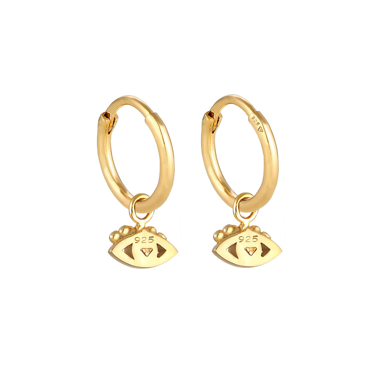 Gold - Elli | Ohrhänger Evil Eye | Opal ( Weiß ) | 925 Sterling Silber vergoldet