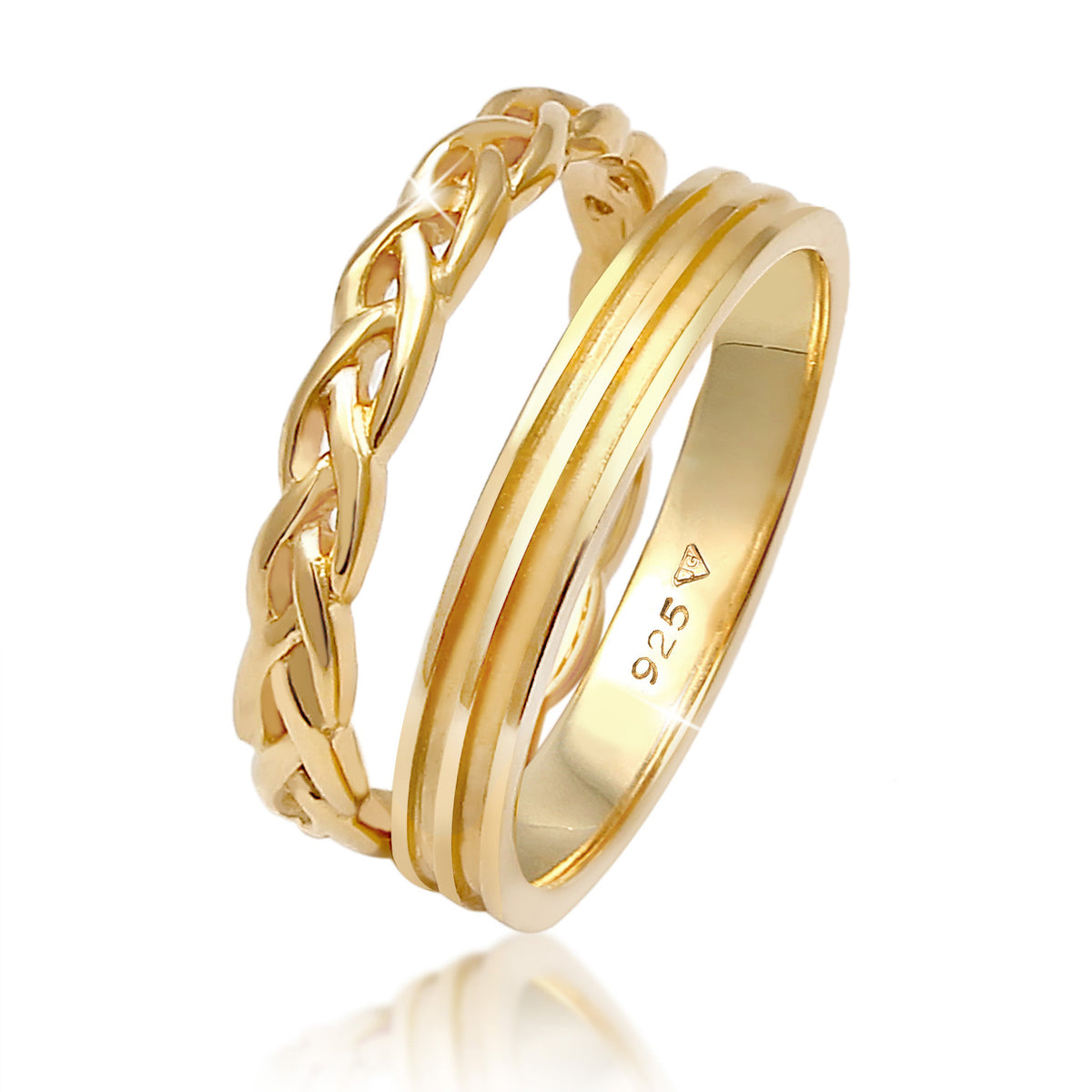 Gold - Elli | Bandring | 925 Sterling Silber vergoldet