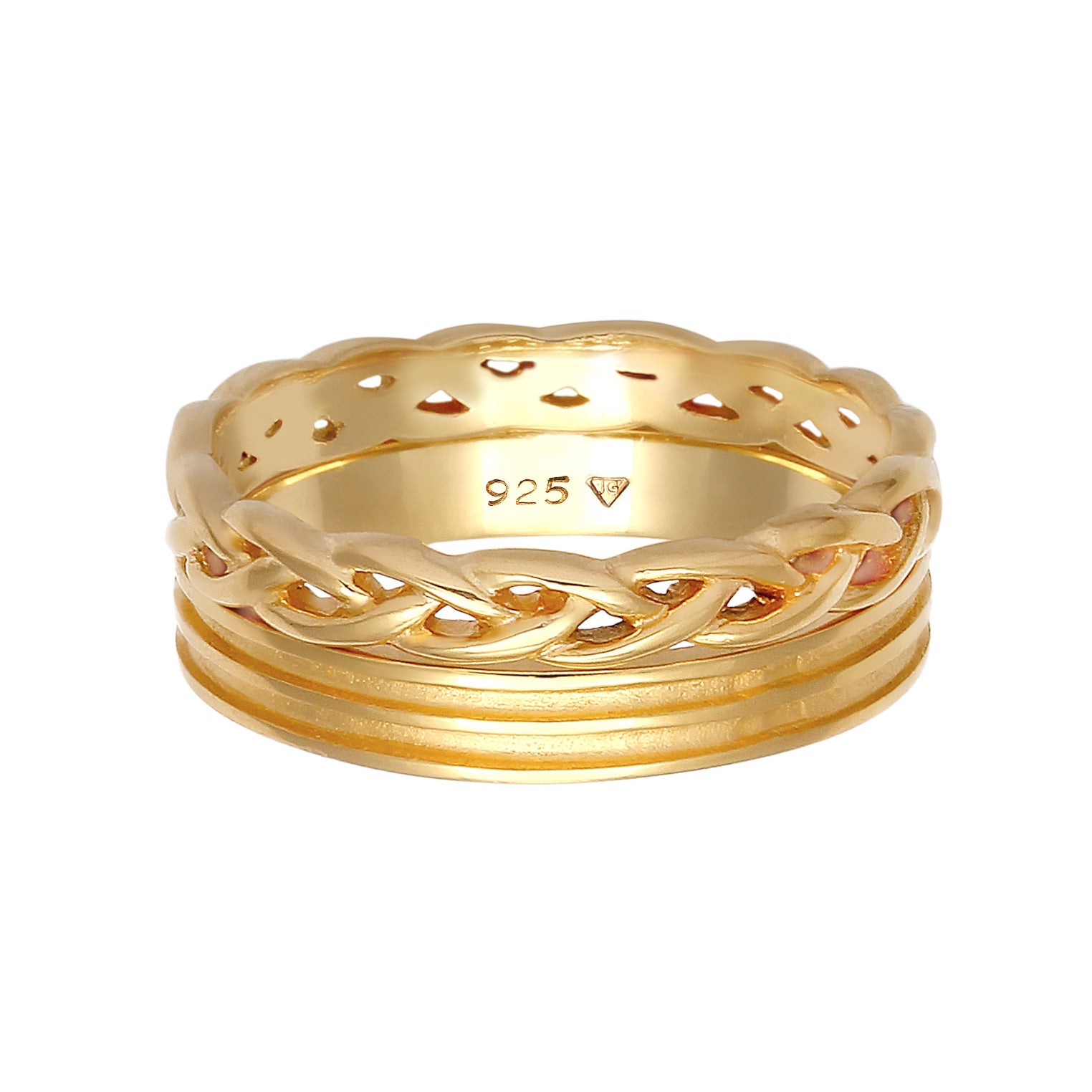 Gold - Elli | Bandring | 925 Sterling Silber vergoldet