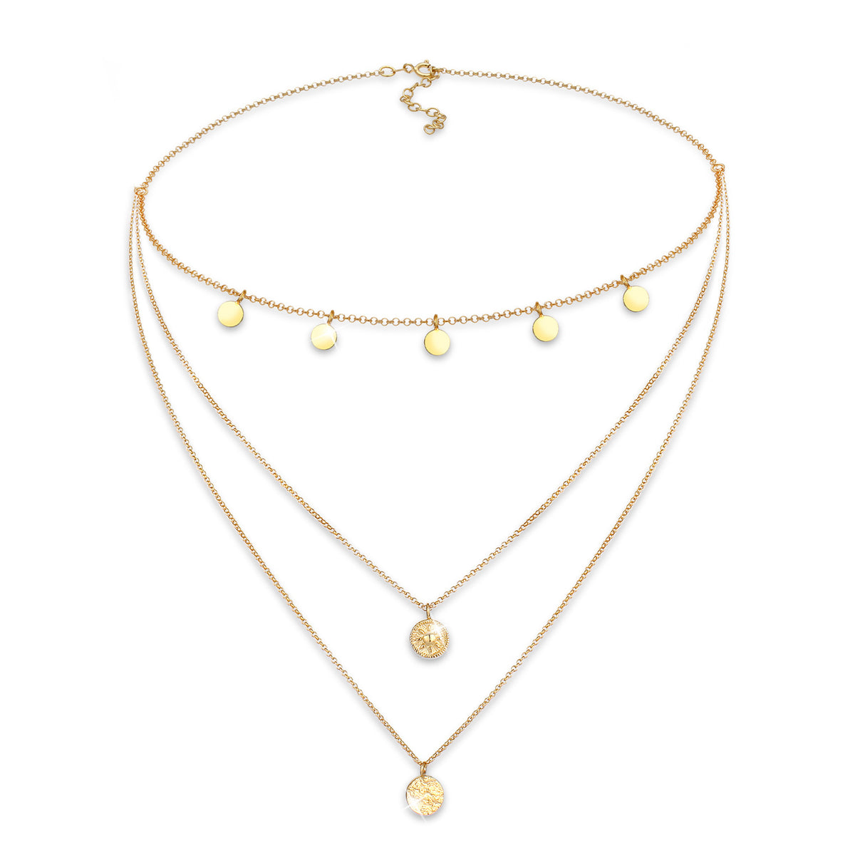 Gold - Elli | Choker Kreis | 925 Sterling Silber vergoldet