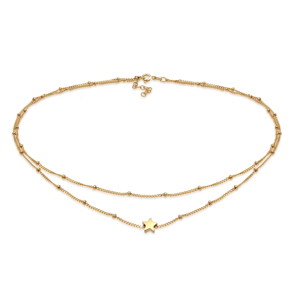 Gold - Elli | Kugel-Choker Astro | 925 Sterling Silber vergoldet