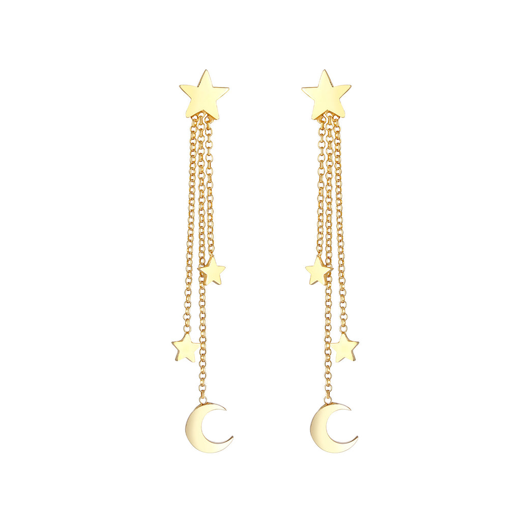 Gold - Elli | Ohrhänger Astro | 925 Sterling Silber vergoldet