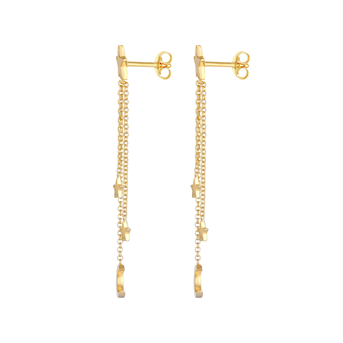 Gold - Elli | Ohrhänger Astro | 925 Sterling Silber vergoldet