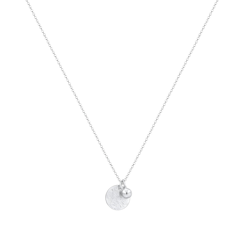 Silber - Elli | Halskette Plättchen Kugel | 925 Sterling Silber