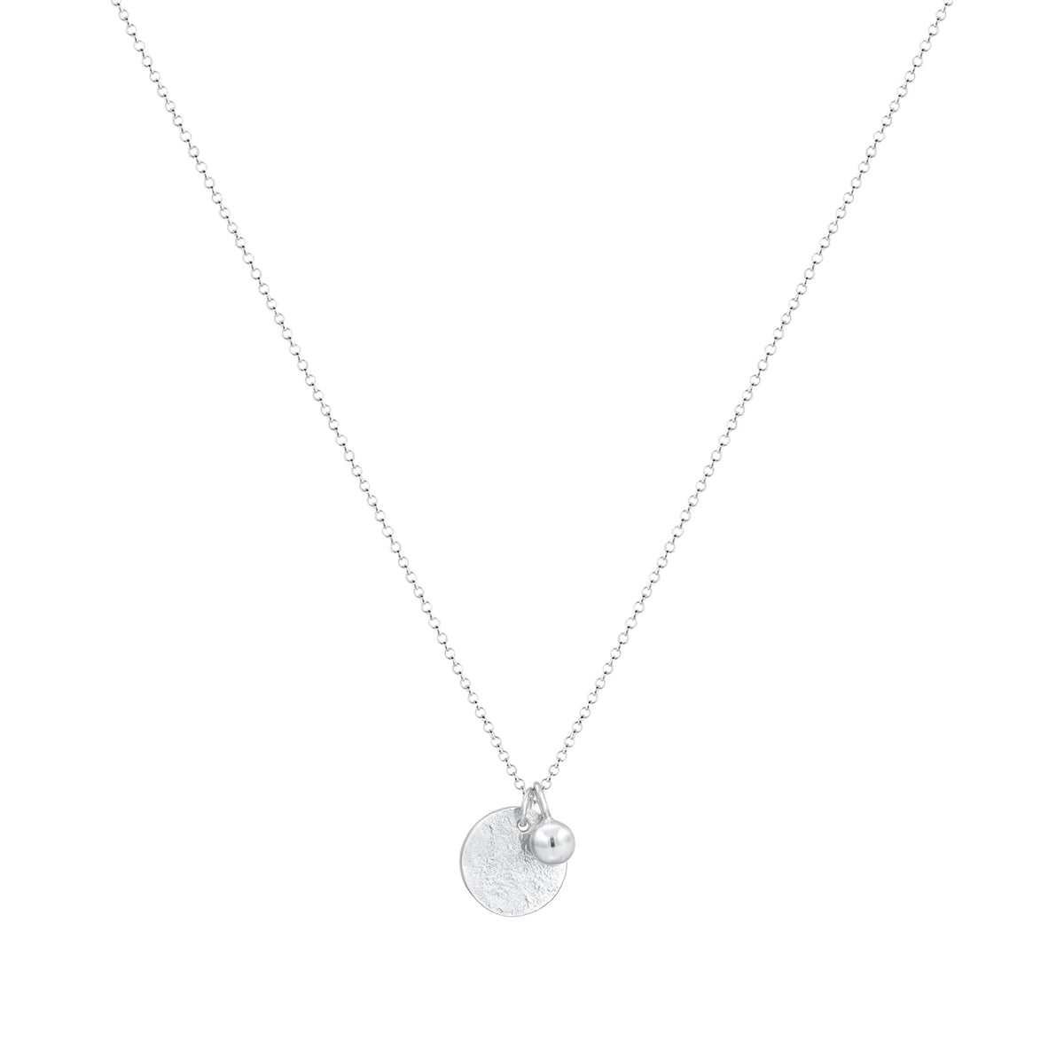 Silber - Elli | Halskette Plättchen Kugel | 925 Sterling Silber