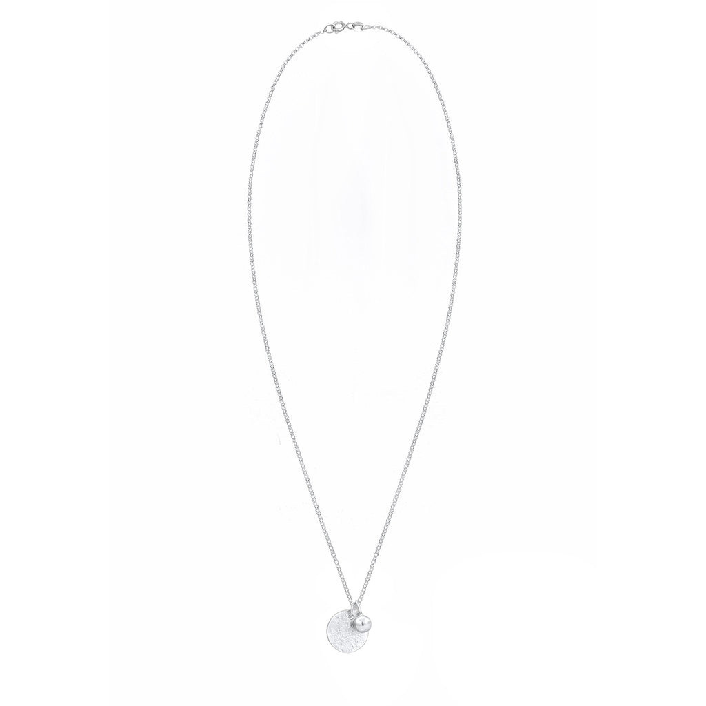 Silber - Elli | Halskette Plättchen Kugel | 925 Sterling Silber