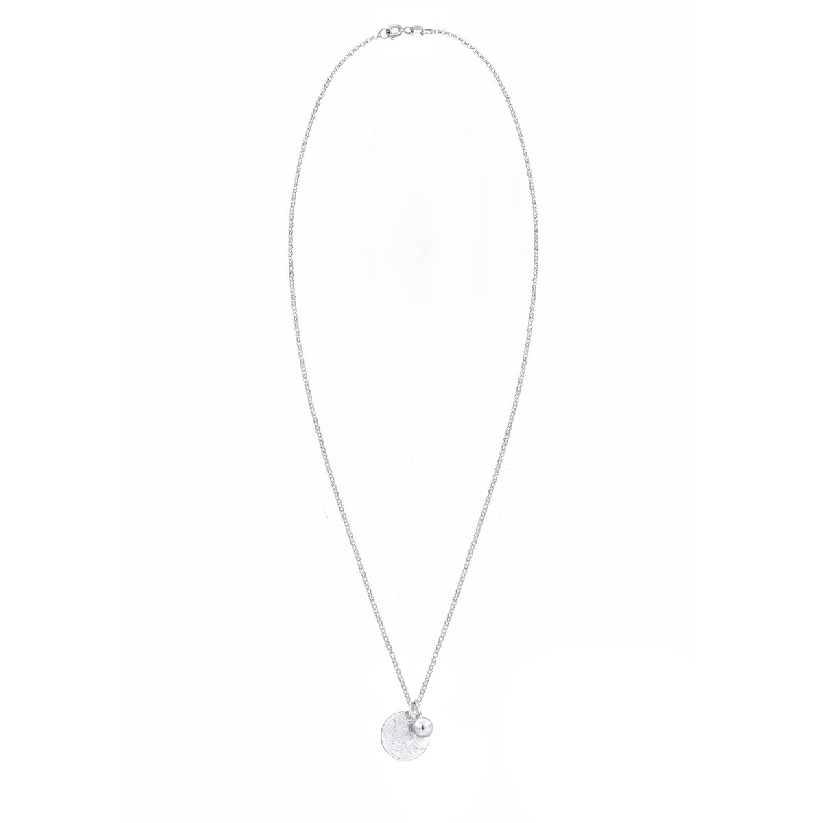 Silber - Elli | Halskette Plättchen Kugel | 925 Sterling Silber