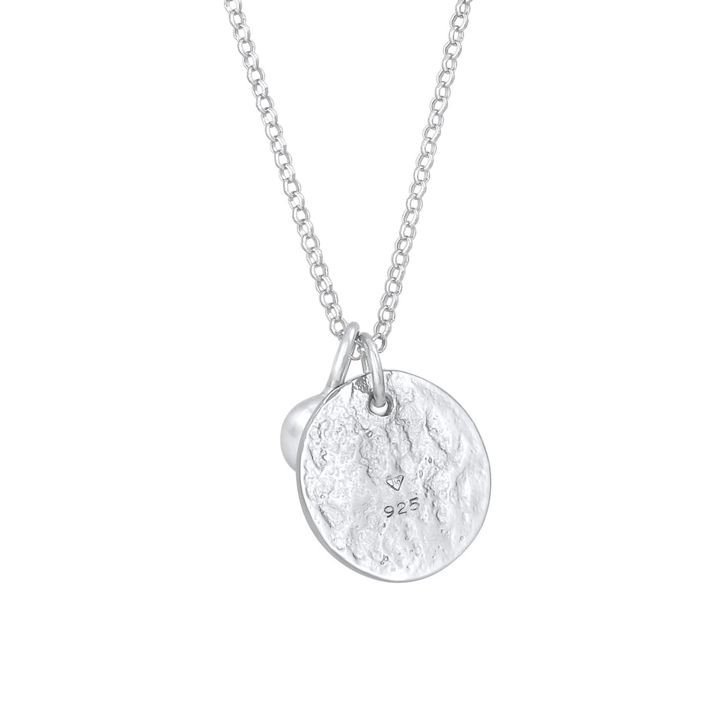 Silber - Elli | Halskette Plättchen Kugel | 925 Sterling Silber