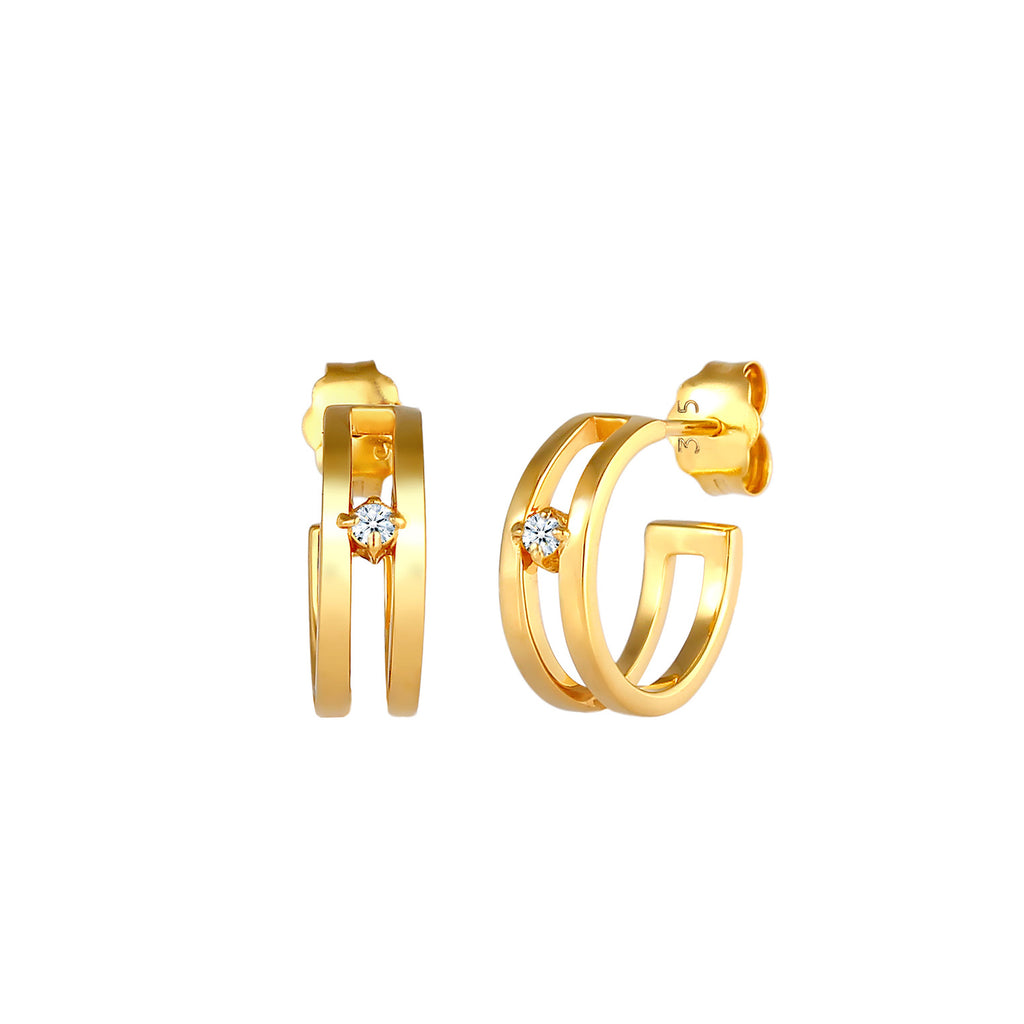 Gold - Elli DIAMONDS | Ohrstecker | Diamant ( Weiß, 0,03 ct ) | 375 Gelbgold