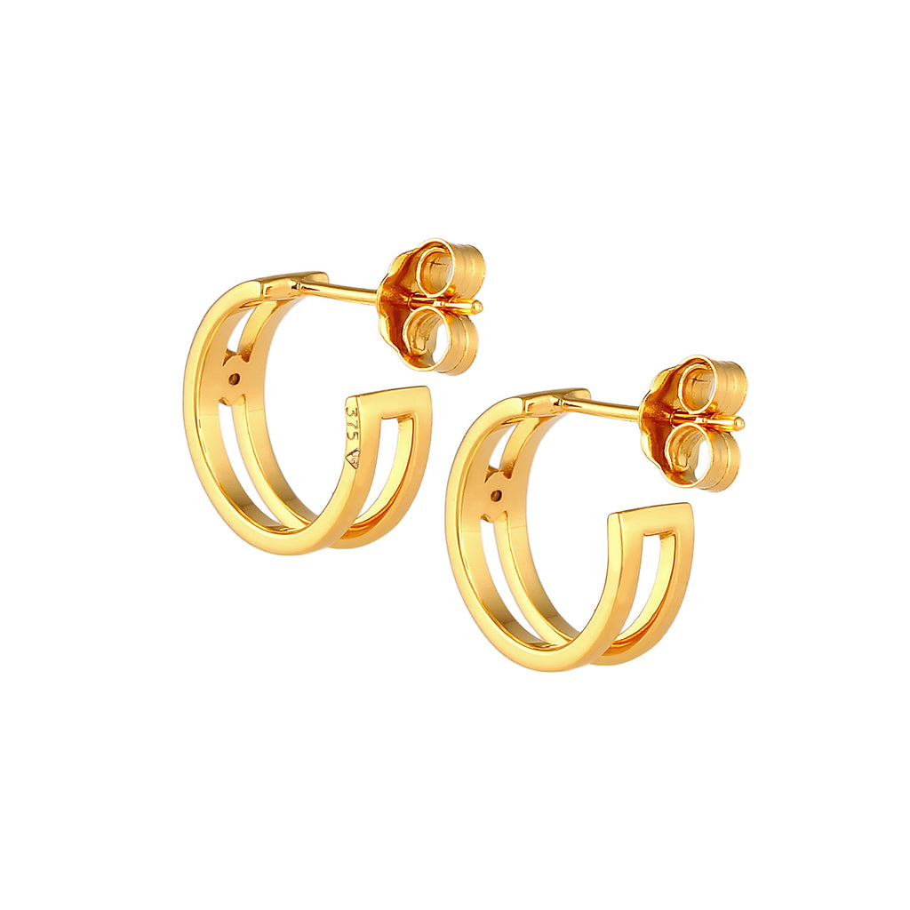 Gold - Elli DIAMONDS | Ohrstecker | Diamant ( Weiß, 0,03 ct ) | 375 Gelbgold
