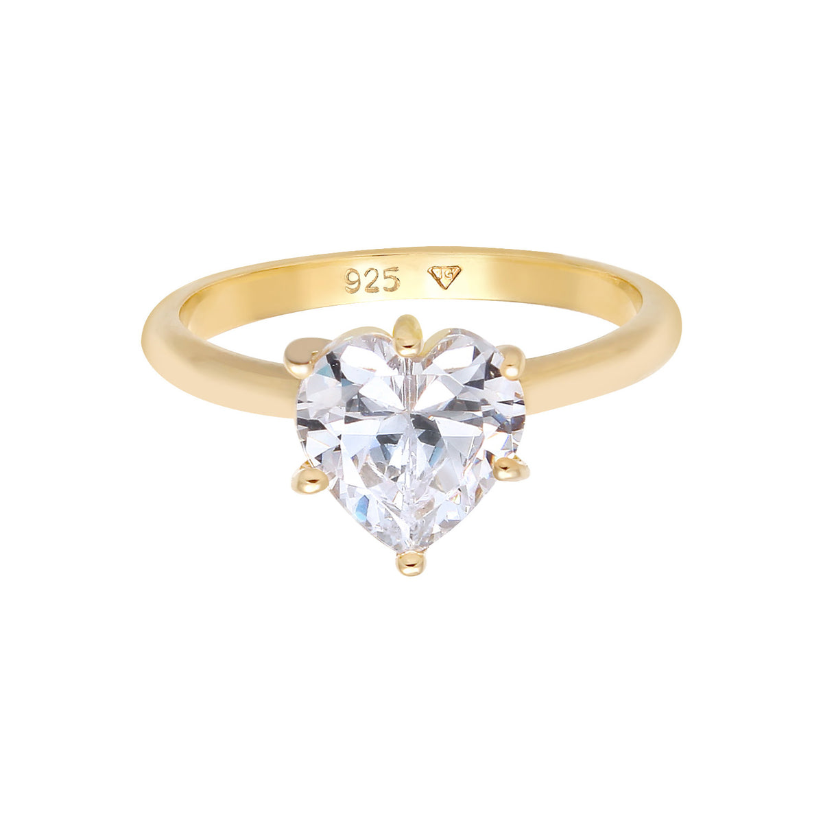 Weiß - Elli | Ring | Zirkonia ( Weiß ) | 925 Sterling Silber vergoldet