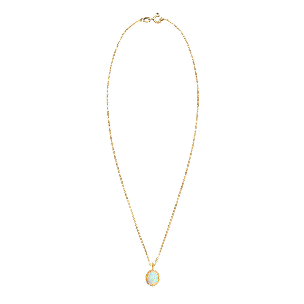 Gold - Elli | Halskette | Opal (Weiß) | 925 Sterling Silber vergoldet