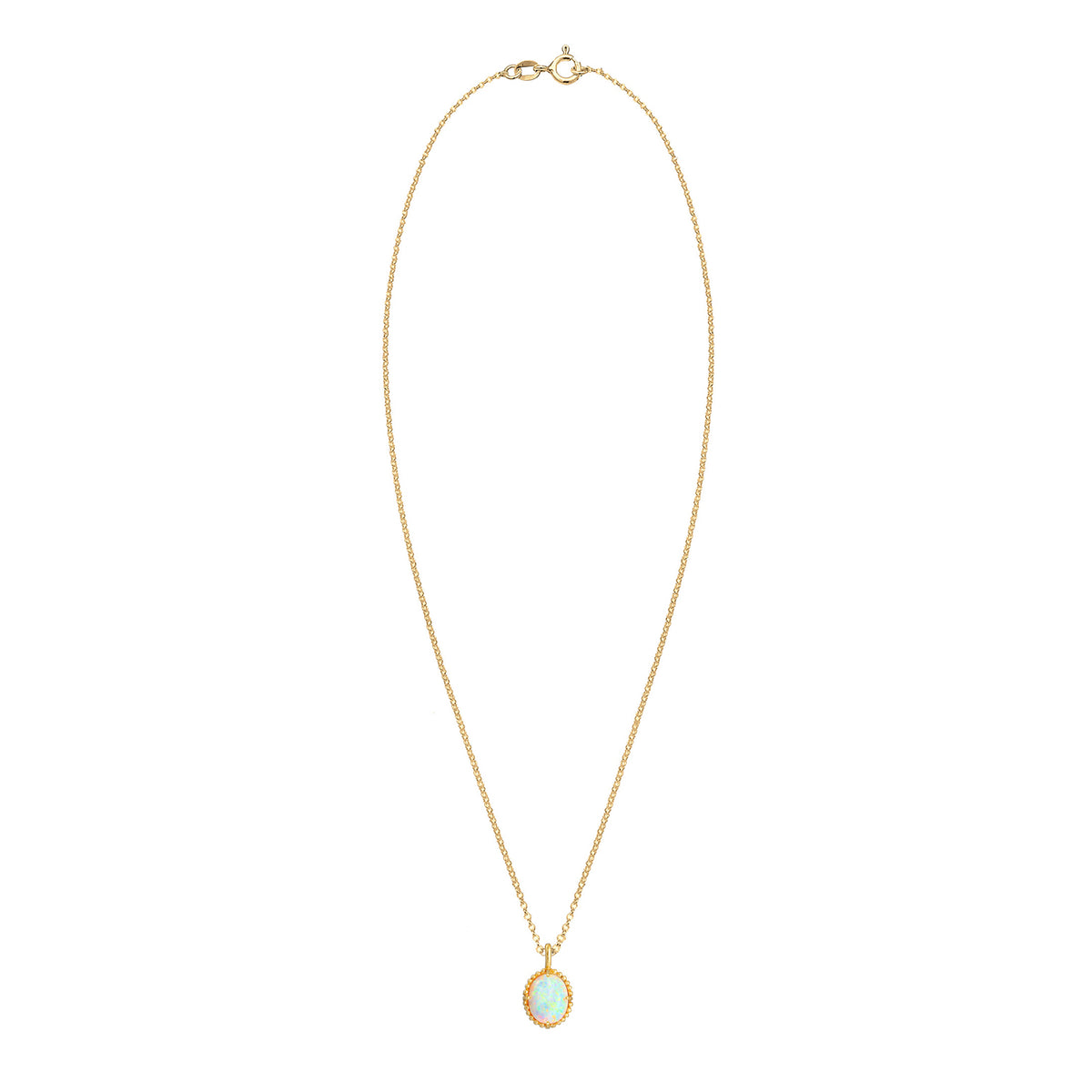 Gold - Elli | Halskette | Opal (Weiß) | 925 Sterling Silber vergoldet
