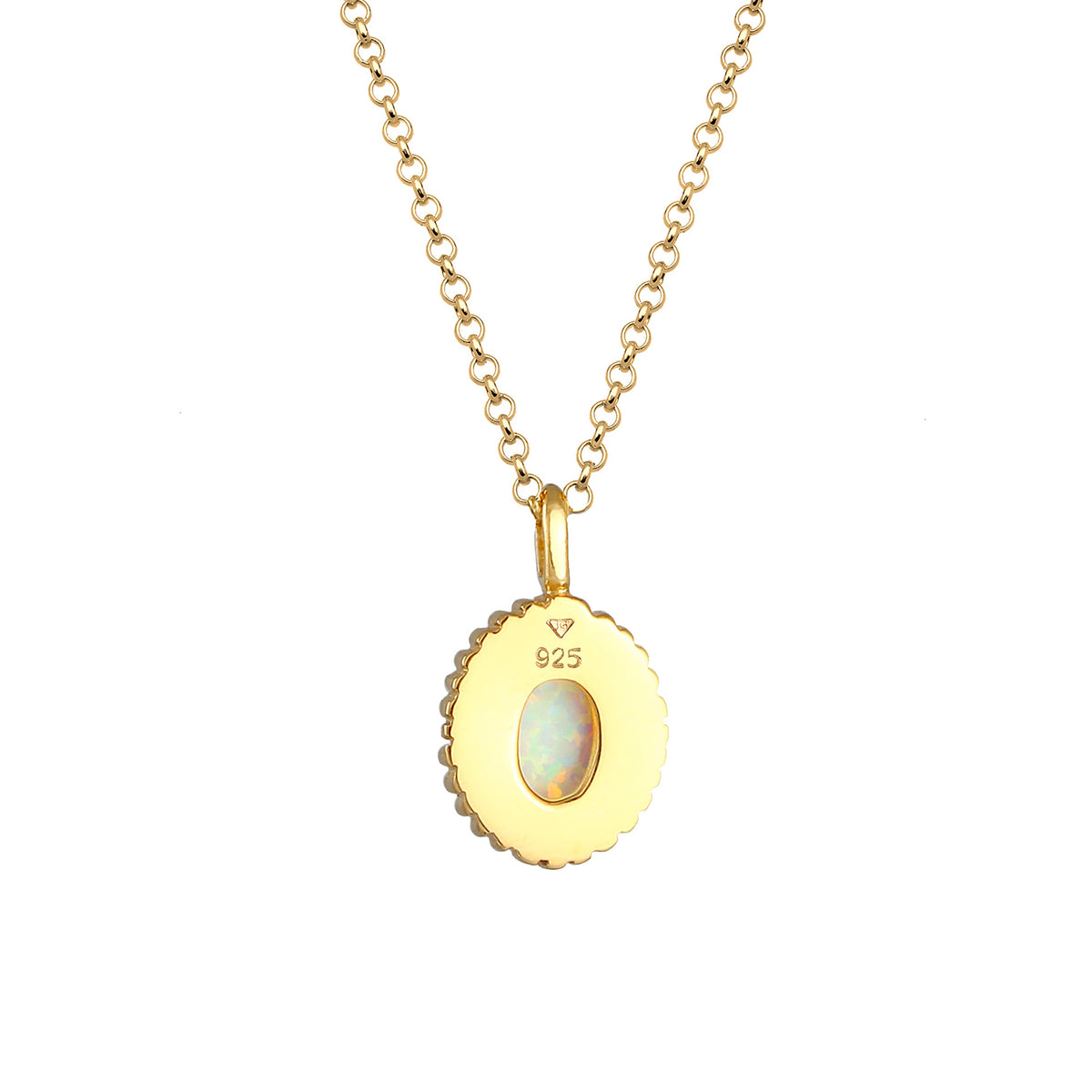 Gold - Elli | Halskette | Opal (Weiß) | 925 Sterling Silber vergoldet
