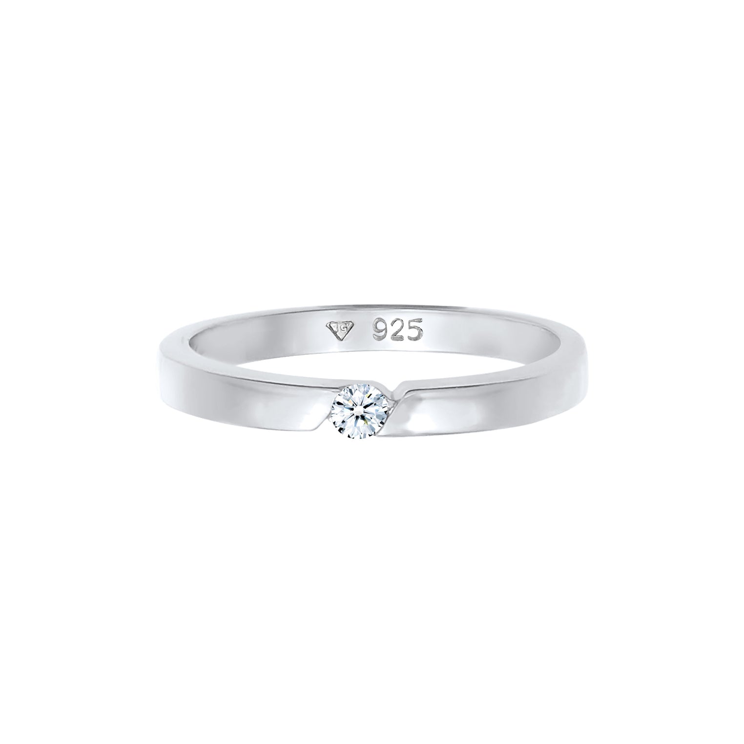 Silber - Elli DIAMONDS | Ring | Diamant ( Weiß, 0,06 ct ) | 925er Sterling Silber