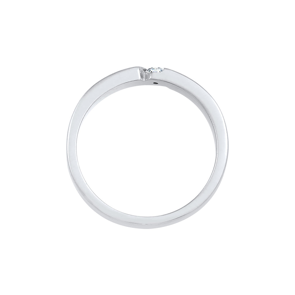 Silber - Elli DIAMONDS | Ring | Diamant ( Weiß, 0,06 ct ) | 925er Sterling Silber
