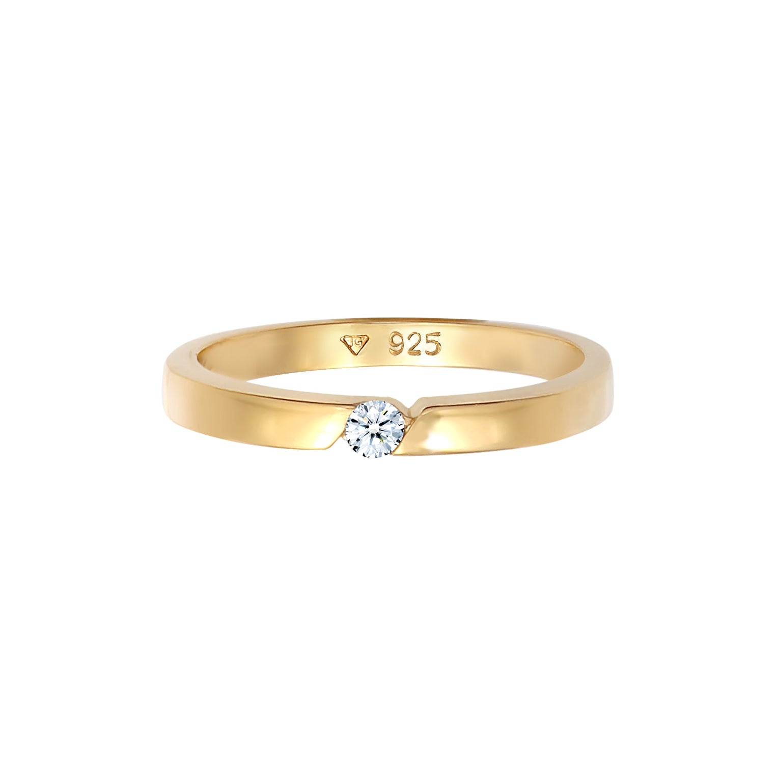 Gold - Elli DIAMONDS | Ring | Diamant ( Weiß, 0,06 ct ) | 925 Sterling Silber vergoldet