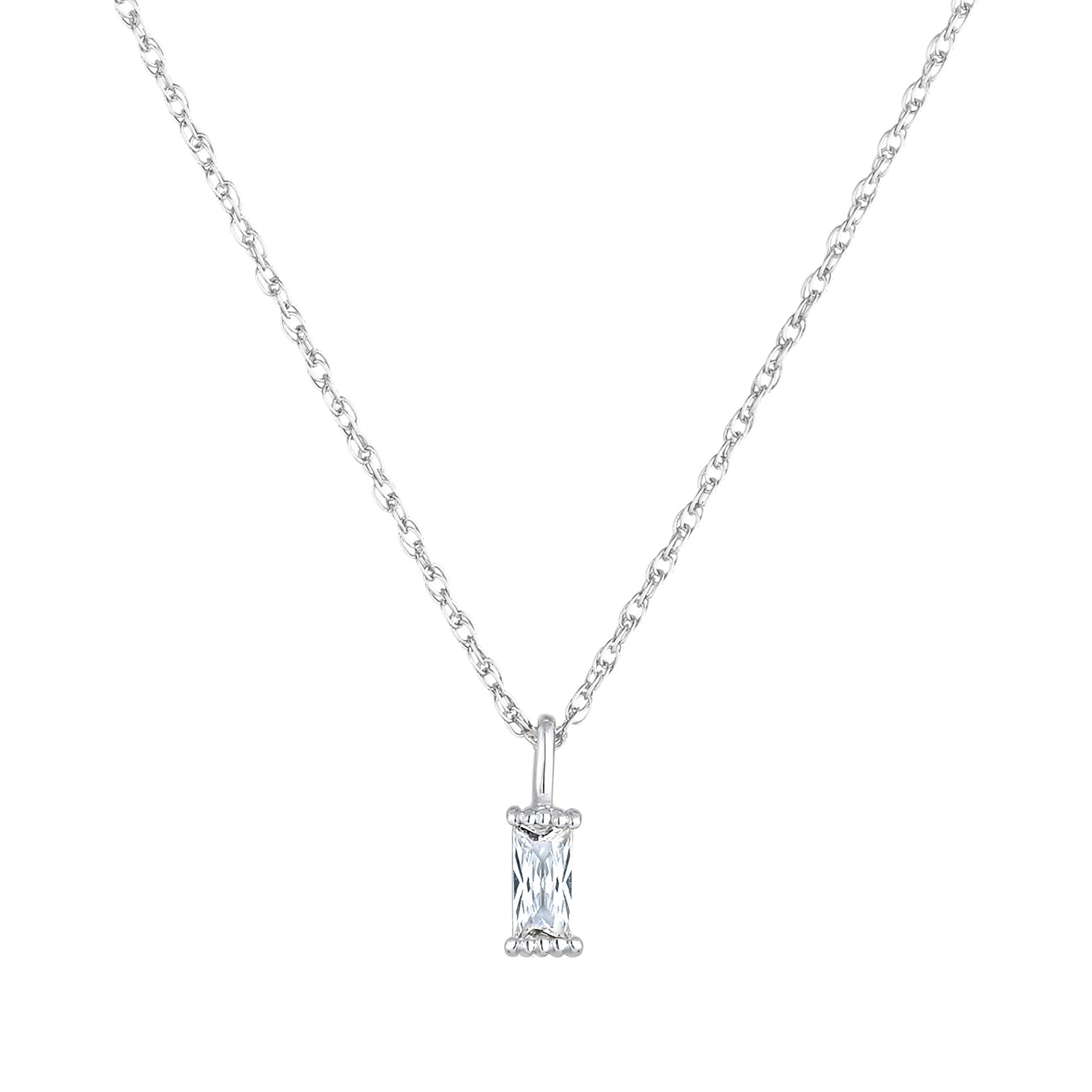 Silber - Elli | Halskette | Zirkonia (Weiß) | 925er Sterling Silber