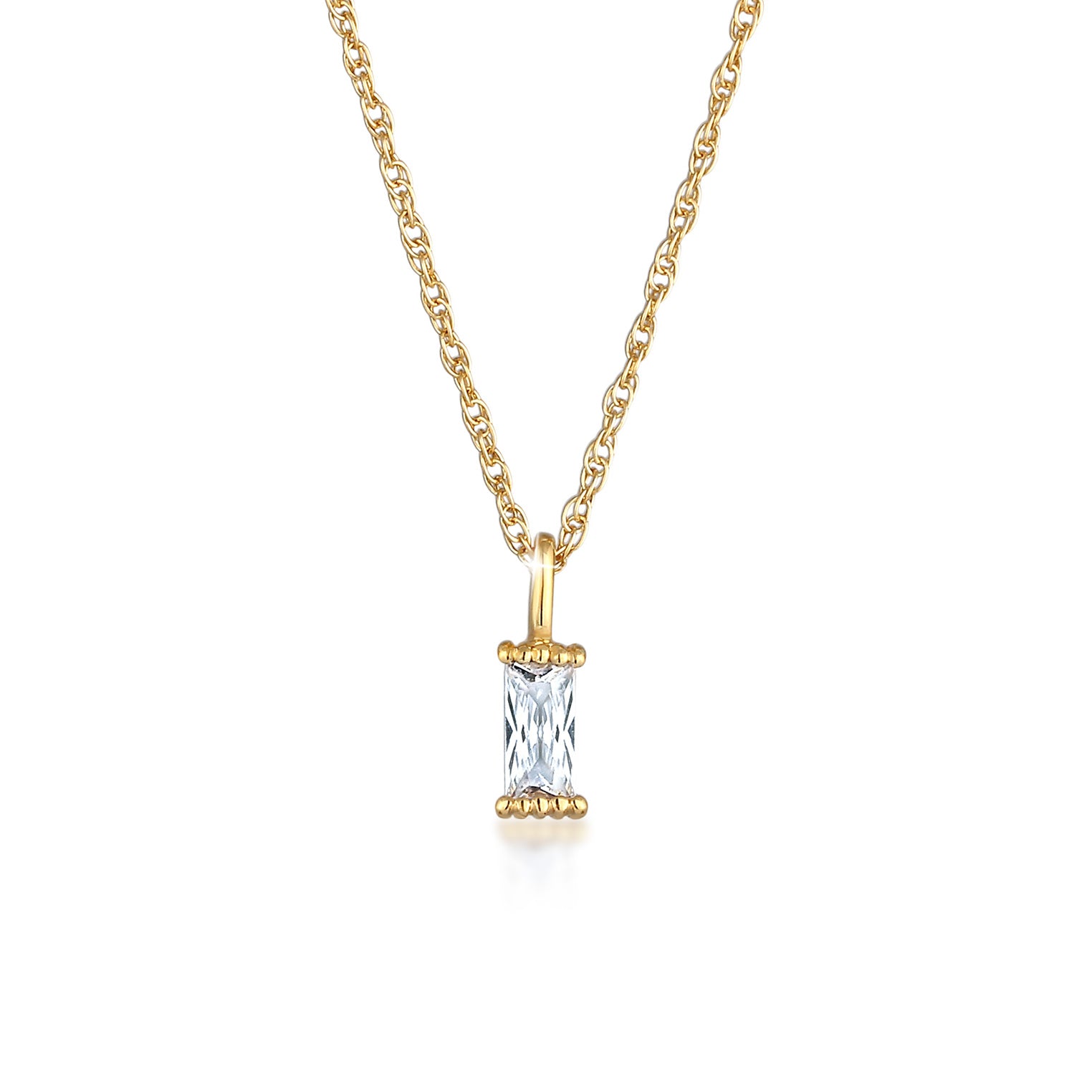 Gold - Elli | Halskette | Zirkonia ( Weiß ) | 925 Sterling Silber vergoldet